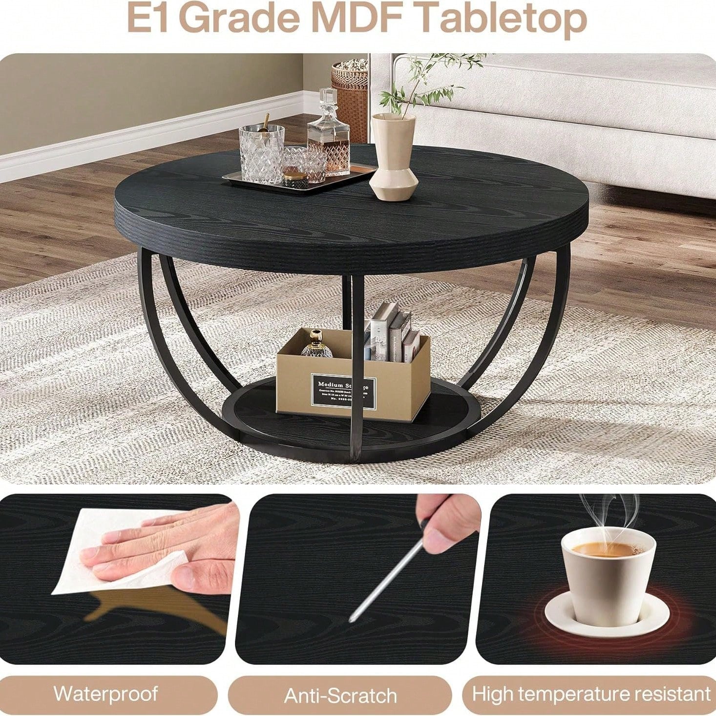Table basse ronde Petit Arbre Noir