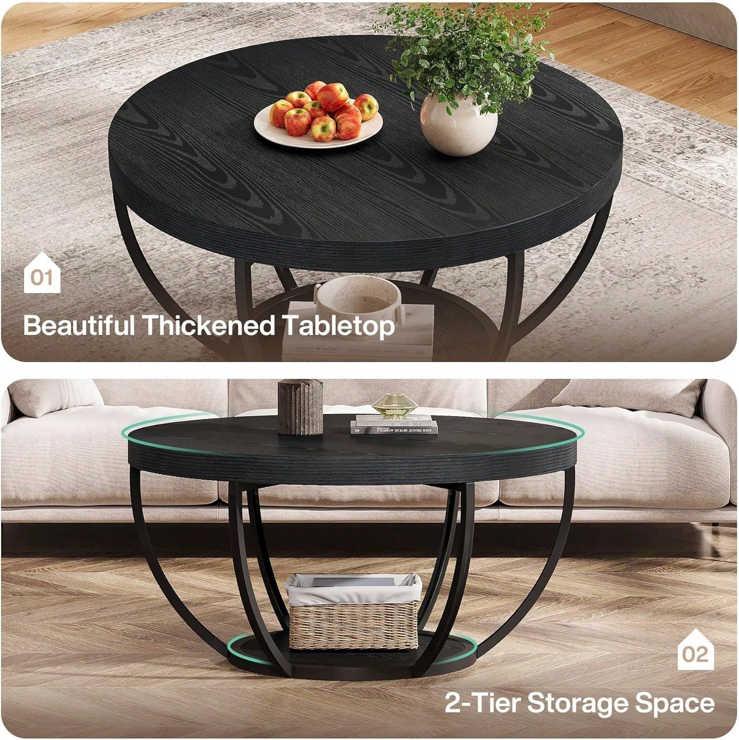 Table basse ronde Petit Arbre Noir