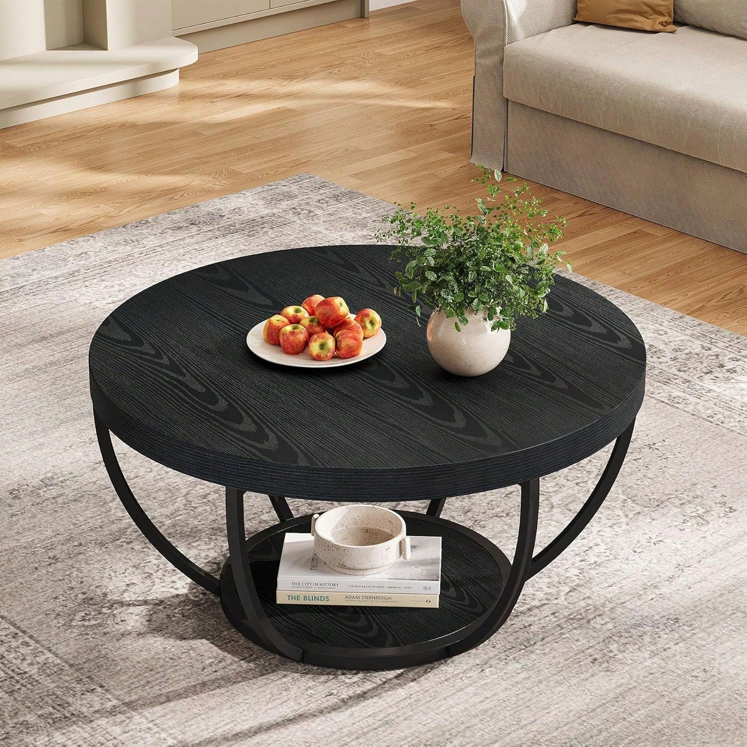 Table basse ronde Petit Arbre Noir