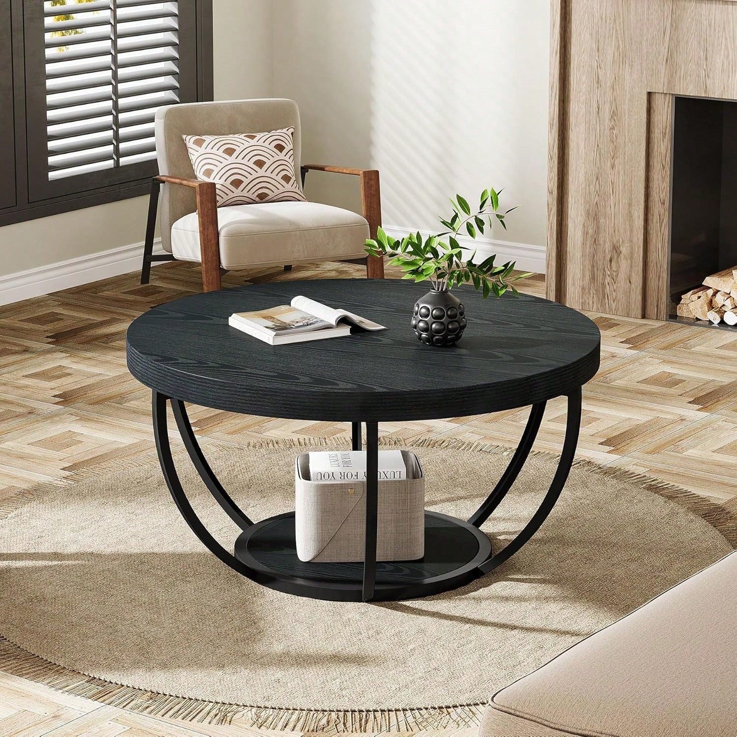 Table basse ronde Petit Arbre Noir
