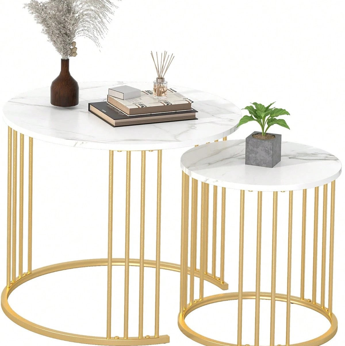 Ensemble de 2, Table Ronde pour Chambre à Coucher Salle à Manger