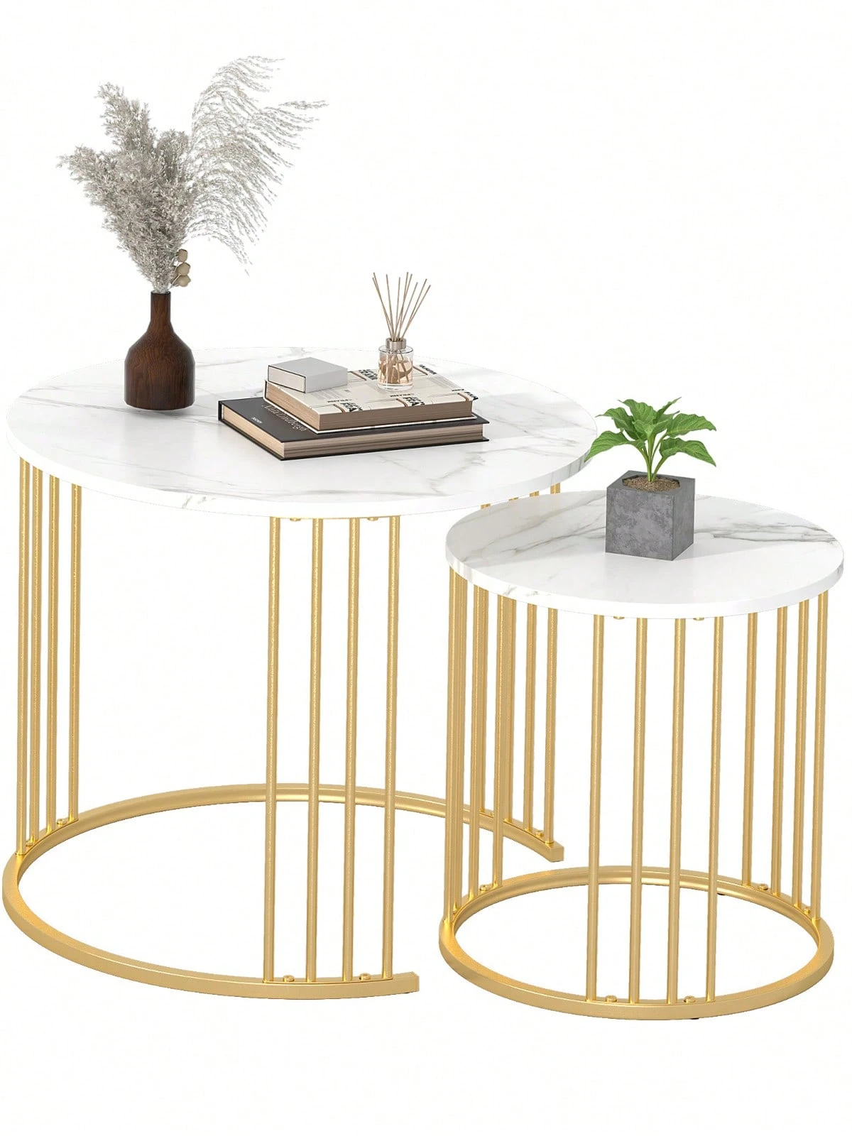 Ensemble de 2, Table Ronde pour Chambre à Coucher Salle à Manger