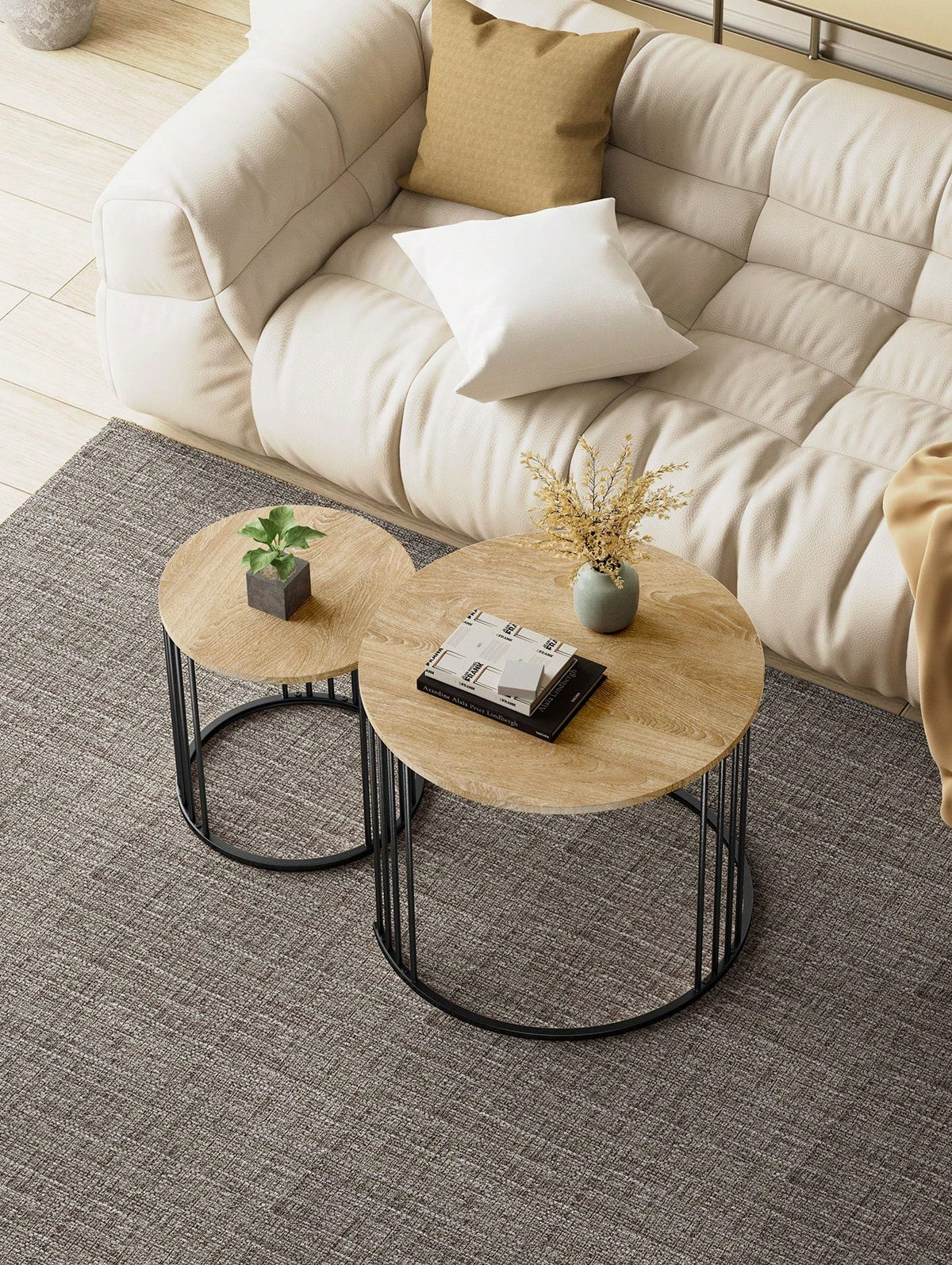 Ensemble de 2 tables basses gigognes