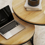 Ensemble de 2 tables basses rondes emboîtables