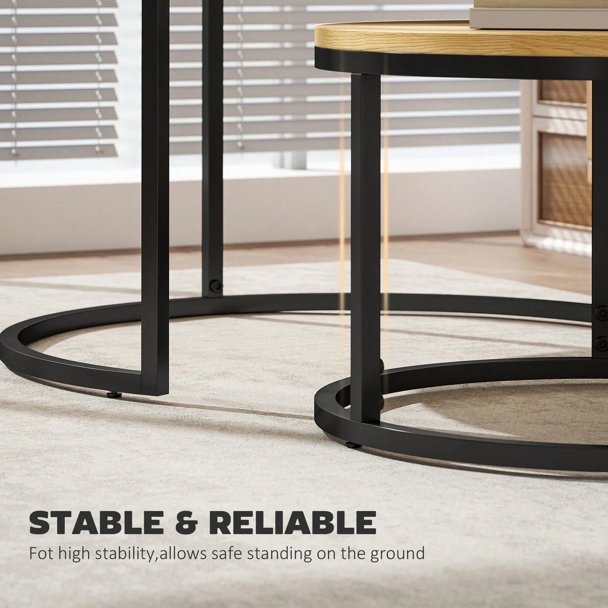 Ensemble de 2 tables basses rondes emboîtables