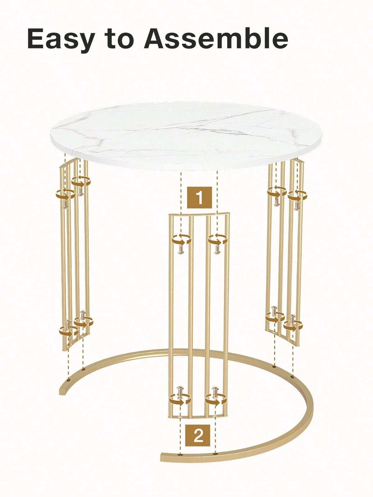 Ensemble de 2, Table Ronde pour Chambre à Coucher Salle à Manger
