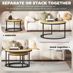 Ensemble de 2 tables basses rondes emboîtables