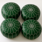 Ensemble de poufs ronds en cuir fait main – 53 cm (ensemble de 4)