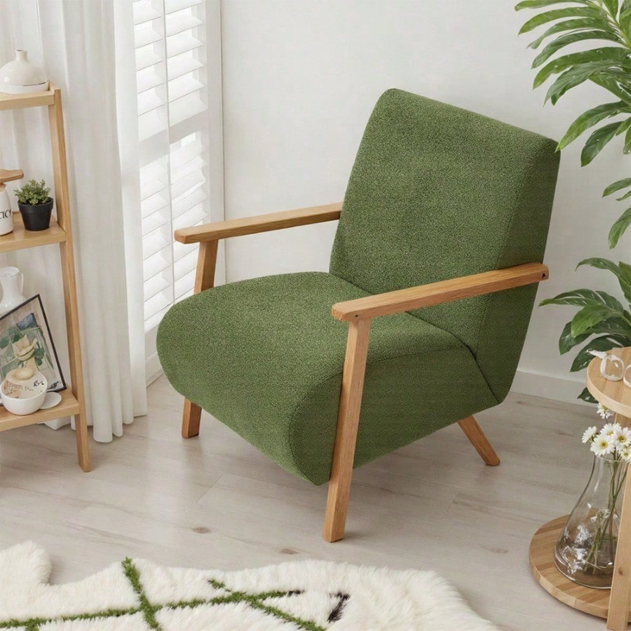 Chaise d'accent en bois de style milieu de siècle