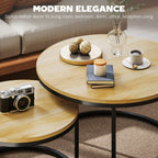 Ensemble de 2 tables basses rondes emboîtables